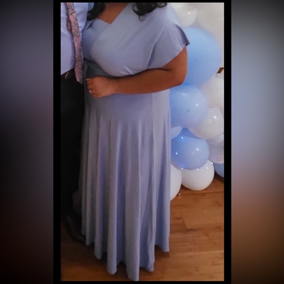 Infinity Dress Light Blue Convertible PLUS SIZE infinity Maxi Wrap Dress - Picture 4 of 4